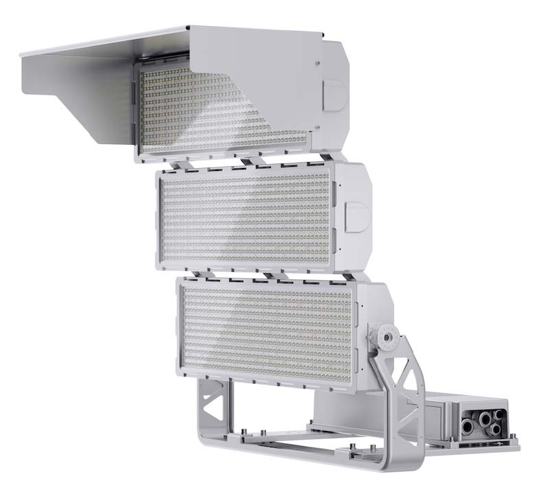 Krachtige industriele LED-floodlight met meerdere lichtpanelen en montagebeugel